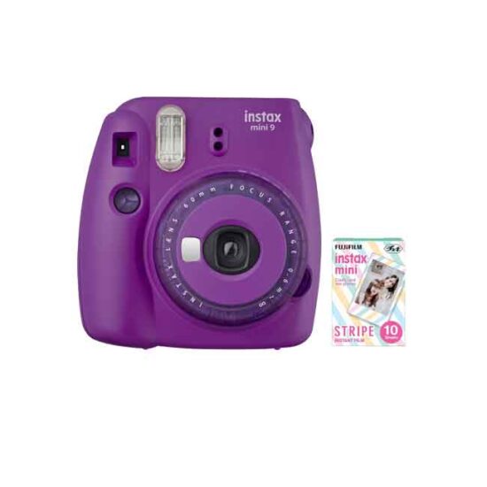 دوربین عکاسی چاپ سریع فوجی فیلم Instax Mini 9 به همراه کاغذ 10 تایی طرح Stripe - Image 1