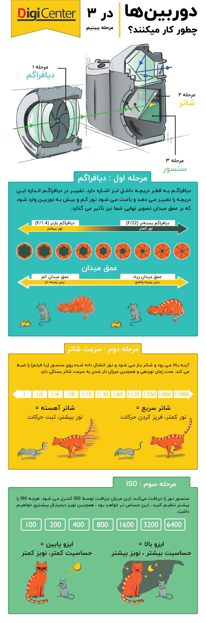 دوربین ها چطور کار میکنند ؟ روش کارکرد دوربین ها در 3 مرحله