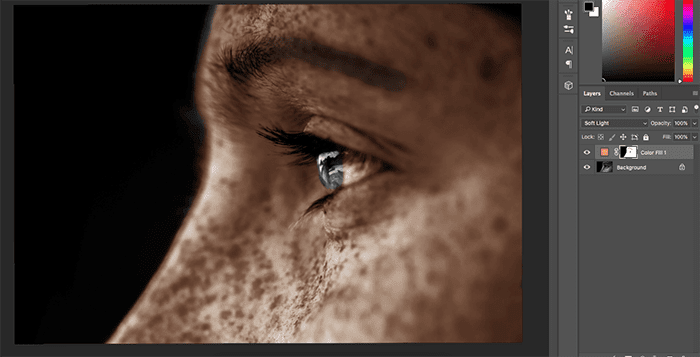 یک اسکرین شات که نحوه رنگی کردن عکس های سیاه و سفید را در فتوشاپ نشان می دهد - ابزار قلم