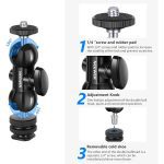 تبدیل و نگهدارنده برای نصب مانیتور نیویر NEEWER Cool Ballhead Multi-Function Double Ball ST13 - Image 6