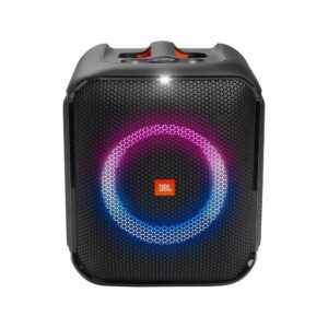 اسپیکر JBL PartyBox Encore با نورپردازی دایره‌ای رنگی از نمای جلو