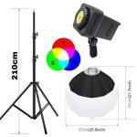 کیت نورثابت ویدیولایت Diamond COB RGB Video Light Kit with Lantern and Base