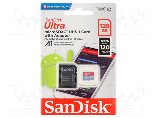 کارت حافظه 128 گیگابایت 120Mb/sمگابایت سرعت SanDisk MicroSDXC