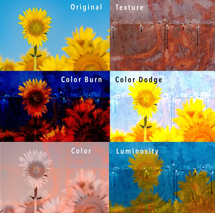 ترکیب رنگ ها در فتوشاپ: مقایسه شش حالت ترکیبی