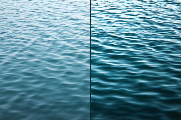عکاسی بافت دوگانه از امواج در اقیانوس 