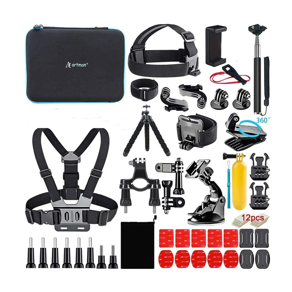 Artman 58 Pcs Action Camera Accessories Kit Compatible with GoPro Hero 8