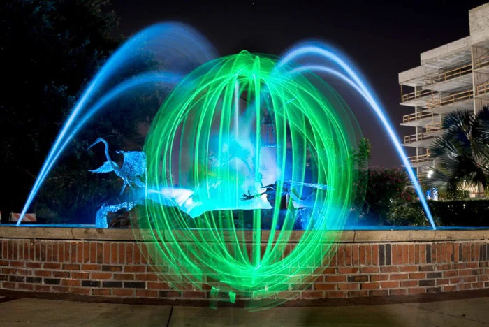 light painting photography Safety Harbor Fountain 1 1