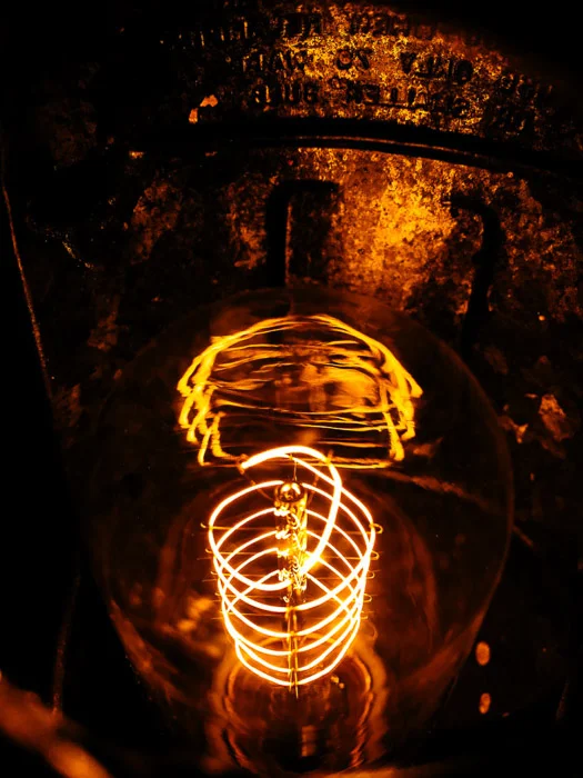 Light bulb coil smartphone abstract photography