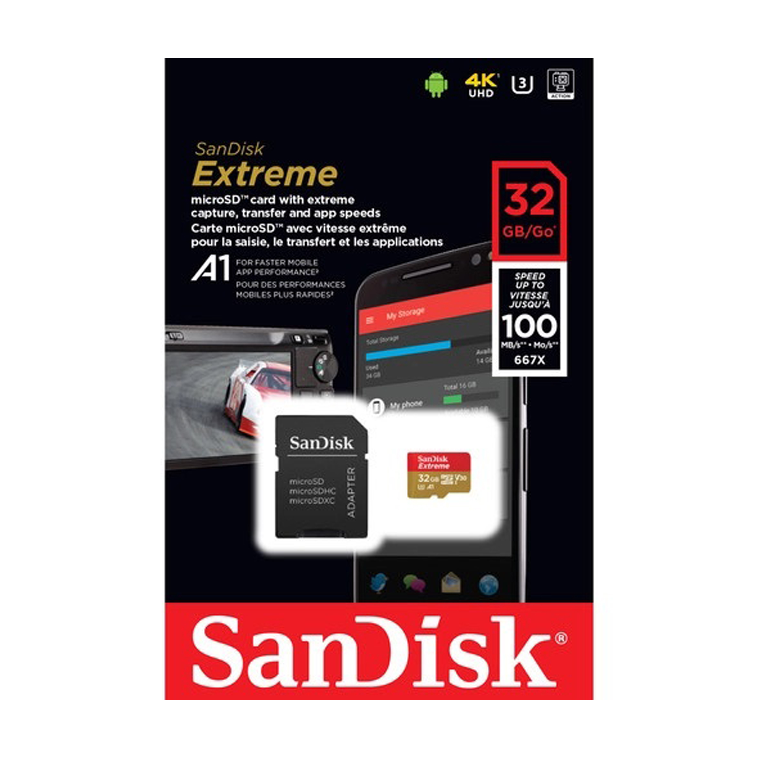 کارت حافظه MicroSD سندیسک 32 گیگابایت سرعت 100 مگابایت