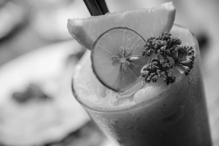 Black and White Travel Photography cocktail drink