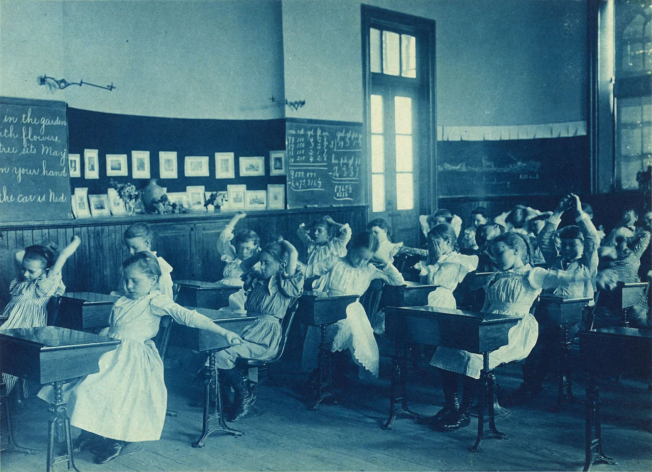 Schoolgirls Doing Calisthenics 1899