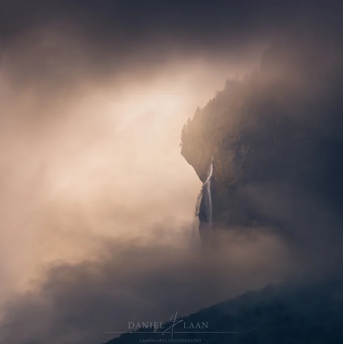fine art photography mountain waterfall lauterbrunnen Touching the Void rework