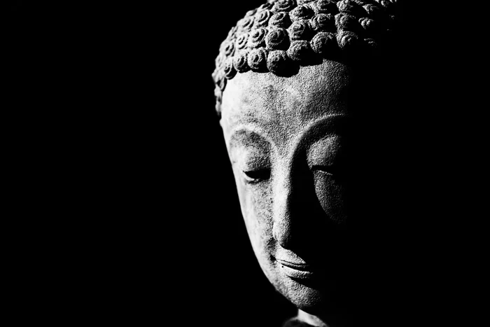 low key monochrome photography buddha
