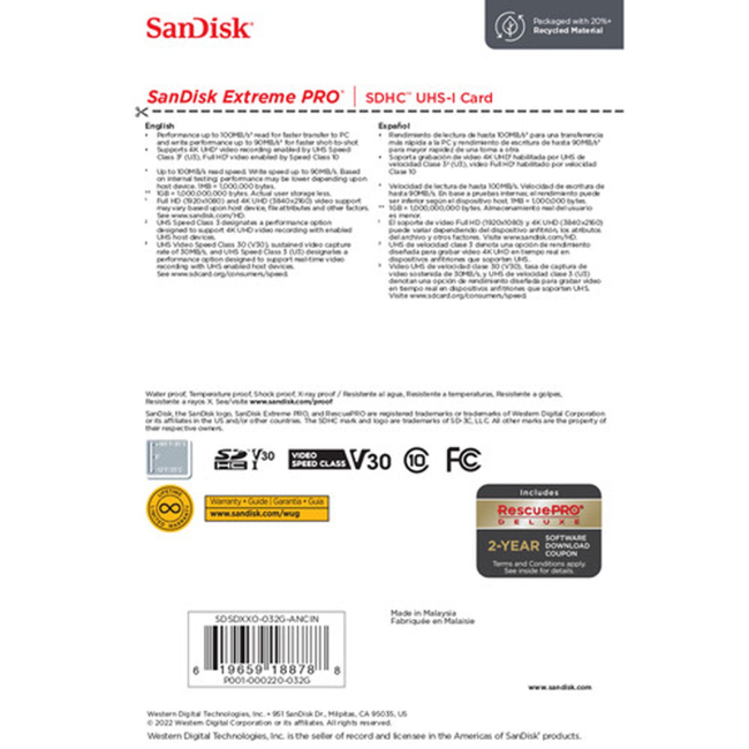 SanDisk 32GB Extreme PRO UHS I SDHC 2