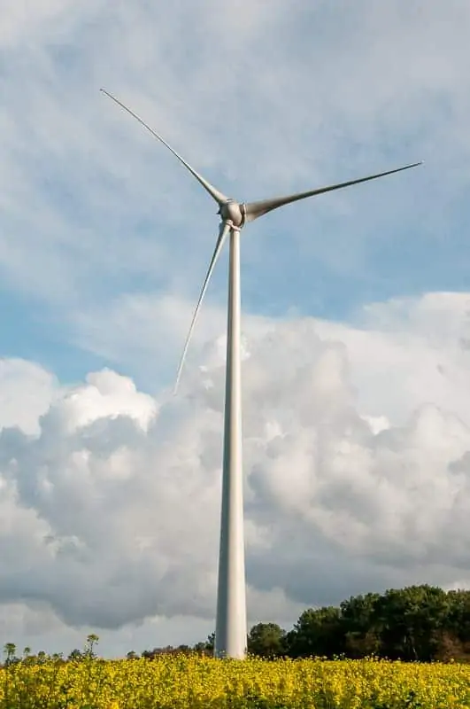 wind turbine in farmlands