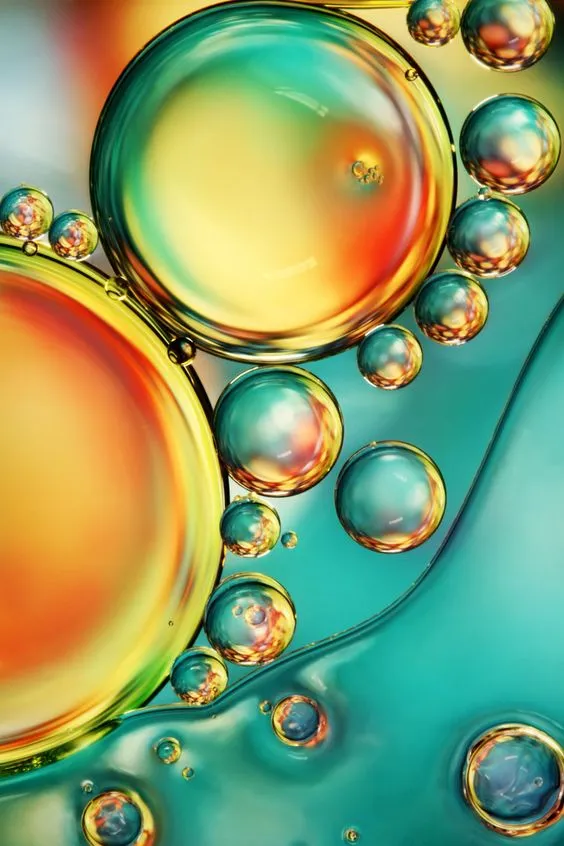 ایده عکاسی ماکرو روغن و آب رنگی