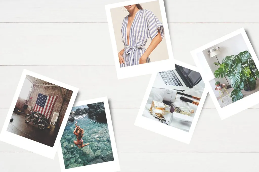 ایده عکاسی فلتلی عکس پولاروید روی زمینه چوبی