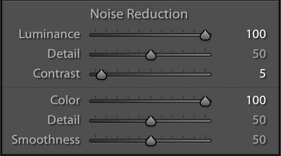 chromatic noise reduction slider