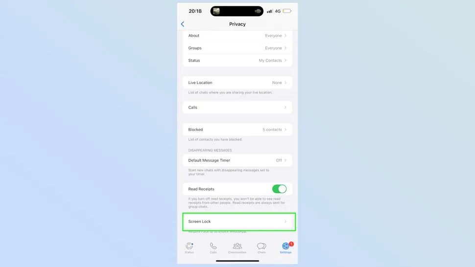 چگونه واتساپ را با Face ID در آیفون قفل کنیم 13 mVobCdvVMJVYkKUhNDueKW 970 80