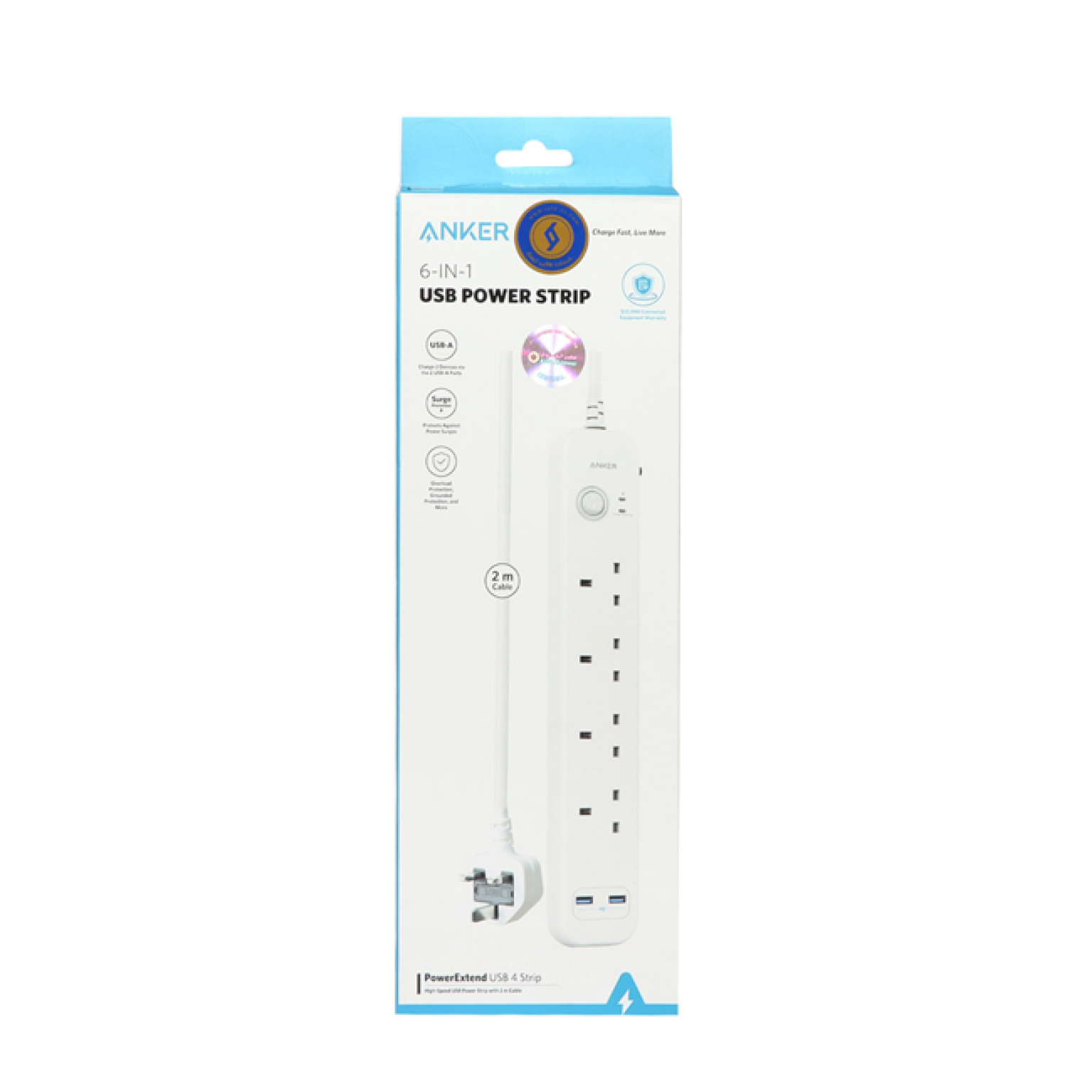 ANKER analogue 4 house electrical protector with 2 meters switch model A9141 white 1