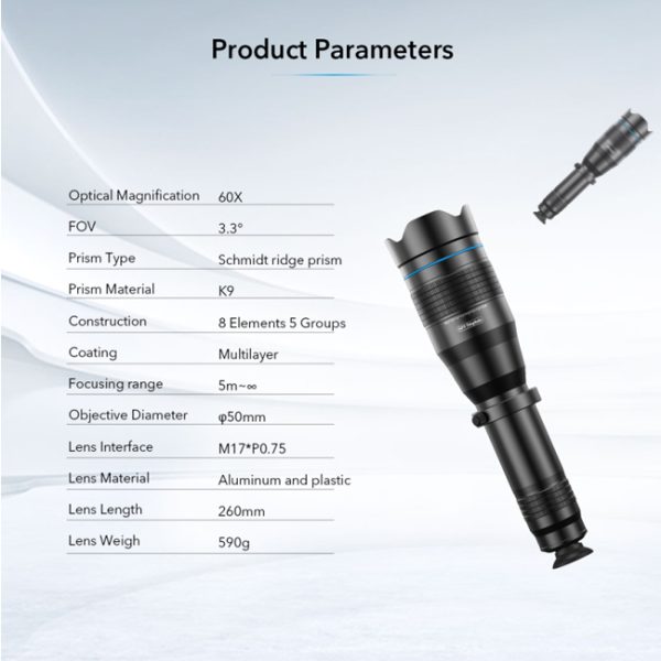 لنز موبایل تله زوم Apexel 60x - Image 2