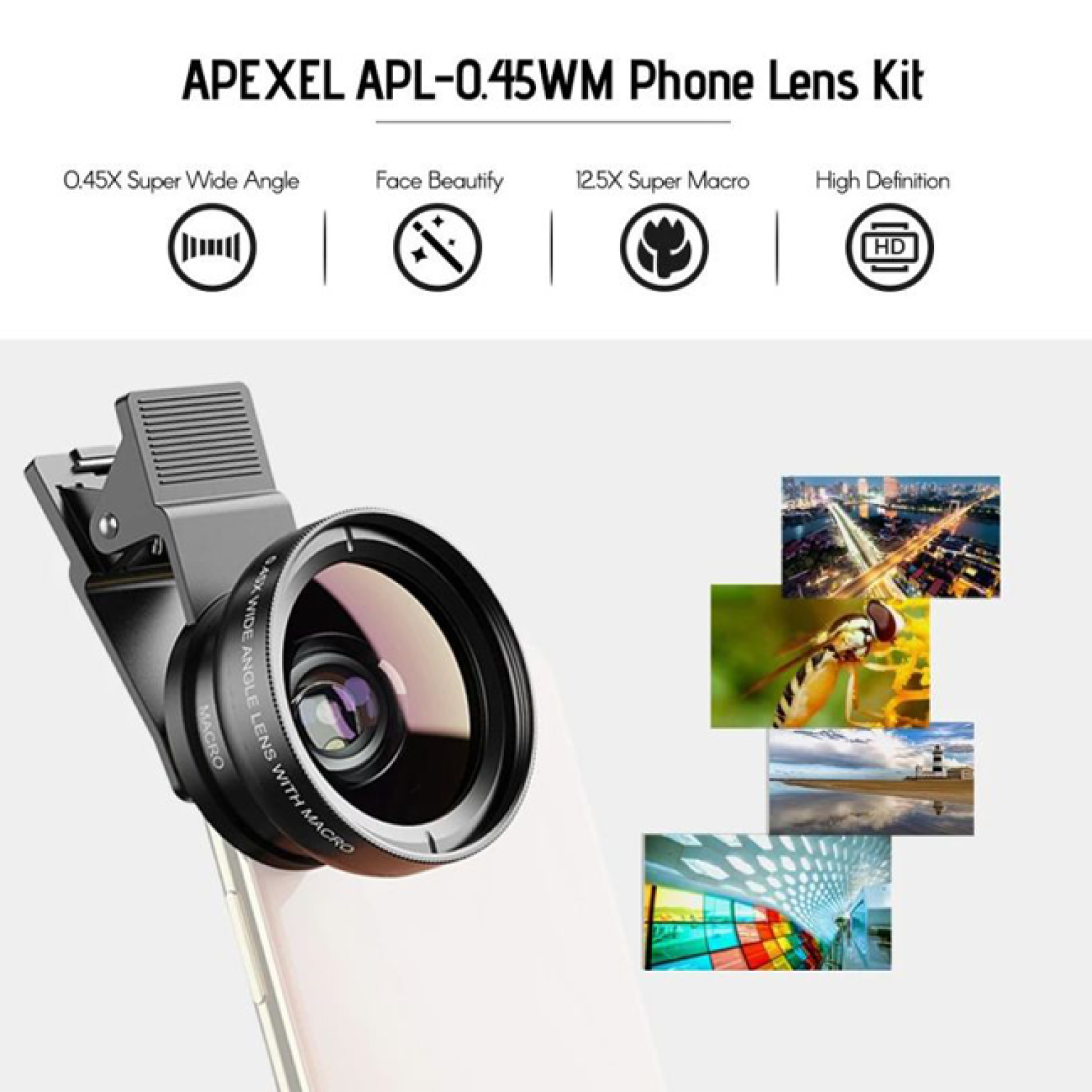 Apexel Super wide macro Mobile lens 3