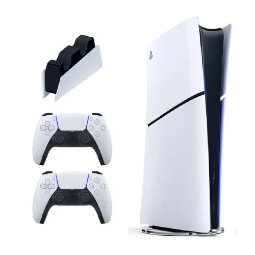 کنسول سونی Playstation 5 slim Digital با یک دسته اضافه و پایه شارژر - Image 1