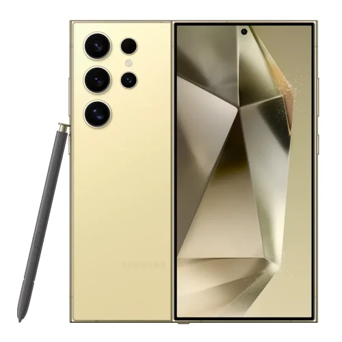 گوشی سامسونگ Galaxy S24 Ultra طلایی با قلم