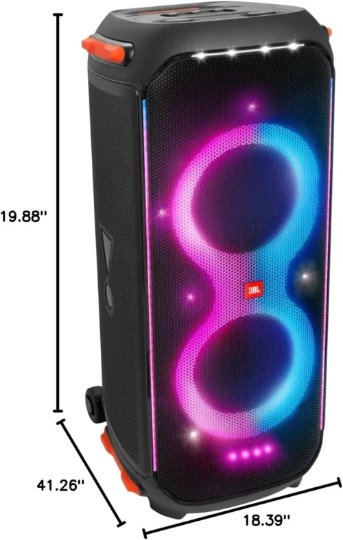 ابعاد اسپیکر JBL PartyBox 710 به اینچ با نورپردازی کامل