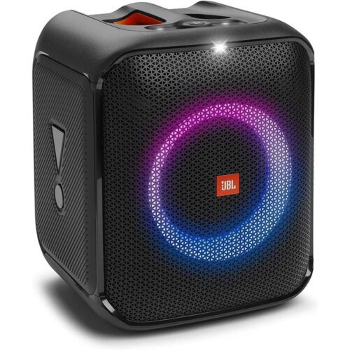نمای نیم‌رخ اسپیکر JBL PartyBox Encore با نورپردازی RGB