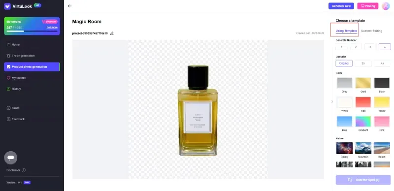 product perfume template