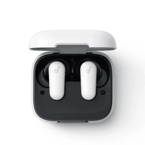 نمای داخل کیس شارژ هندزفری Soundcore R50i NC سفید