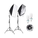 کیت سه شاخه نور 3 لامپ همراه فون بک گراند کروماکی Continuous Lighting Kit 3 Lamps - Image 2