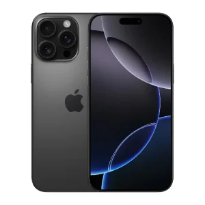 نمای جلو و پشت آیفون 16 پرو مکس مشکی تیتانیومی