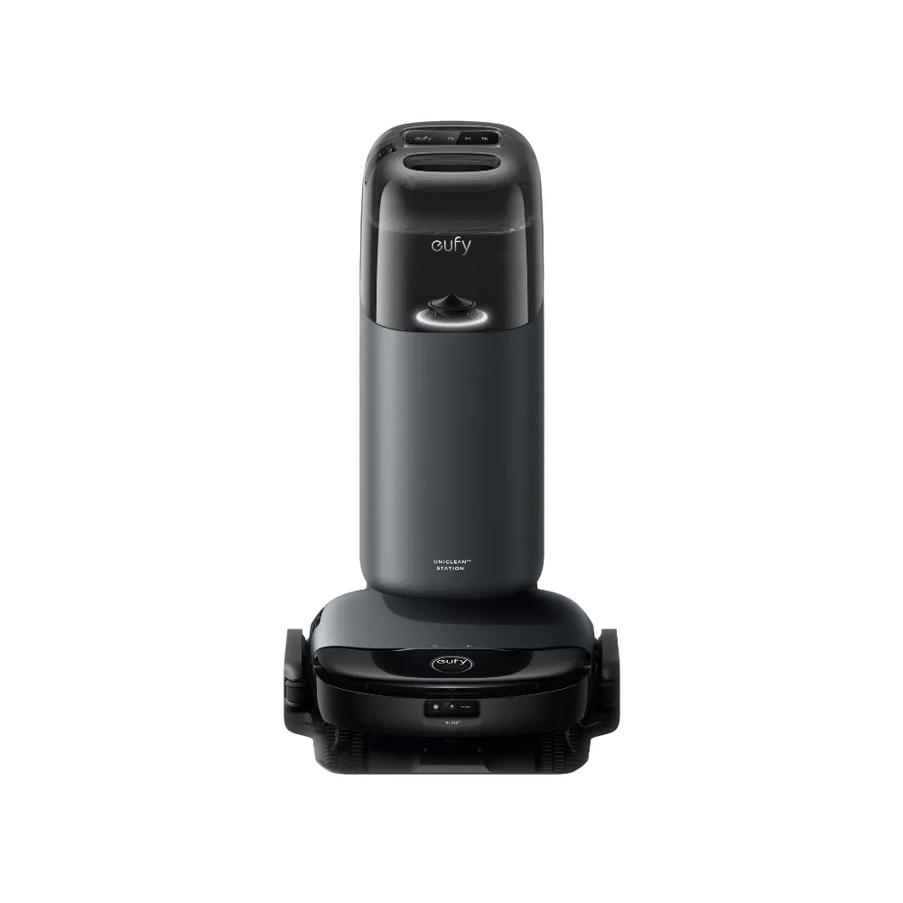 جاروبرقی رباتیک eufy Robot Vacuum Omni S1 به همراه ایستگاه تخلیه خودکار Uniclean، نمای روبه‌رو