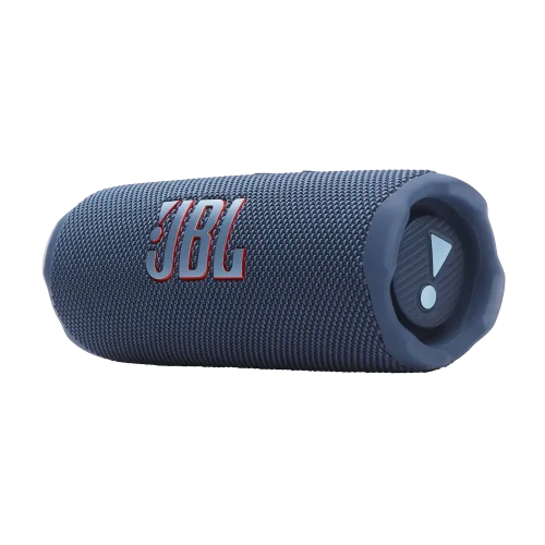نمای سه رخ راست اسپیکر JBL Flip 7 سورمه‌ای با لوگو