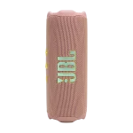 اسپیکر JBL Flip 7 صورتی ملایم در حالت ایستاده با لوگو