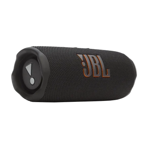 نمای سه رخ چپ اسپیکر JBL Flip 7 مشکی با لوگو