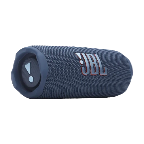 نمای سه رخ چپ اسپیکر JBL Flip 7 سورمه‌ای با لوگو
