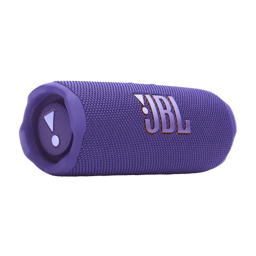 نمای سه رخ چپ اسپیکر JBL Flip 7 بنفش با لوگو