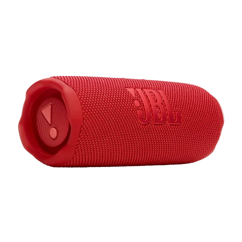 نمای سه رخ چپ اسپیکر JBL Flip 7 قرمز با لوگو