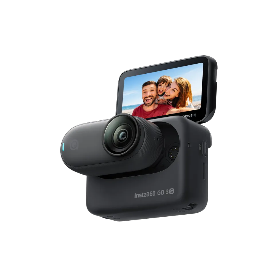 تصویر دوربین ولاگ Insta360 Go 3S با صفحه‌نمایش