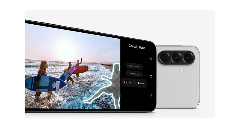 ویرایش تصویر با قابلیت حذف اشیاء در دوربین گوشی سامسونگ Galaxy A56