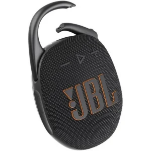 اسپیکر JBL Clip 5 مشکی با نمای سه‌رخ و دستگیره باز