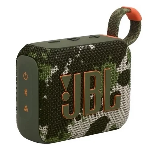 نمای سه‌رخ اسپیکر JBL Go 4 طرح ارتشی