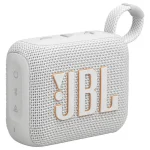 اسپیکر JBL Go 4 سفید از زاویه سه رخ