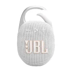 اسپیکر JBL Clip 5 سفید با نمای روبرو و دستگیره باز