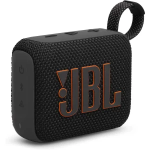 اسپیکر JBL Go 4 مشکی از زاویه سه رخ