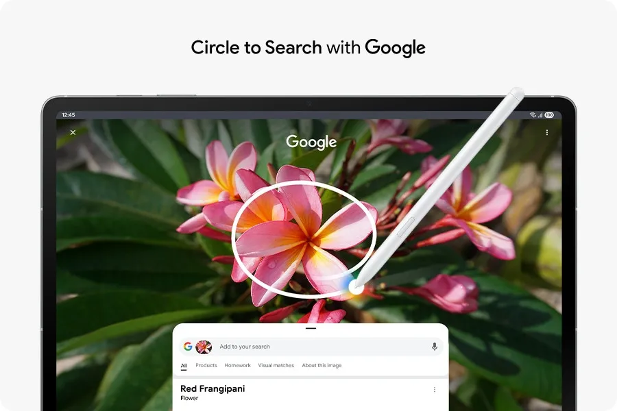 جستوجوی تصویری با قلم S Pen در تبلت Galaxy Tab S10 FE با قابلیت Circle to Search گوگل
