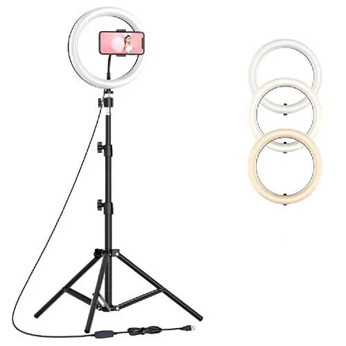 رینگ لایت (26 سانتی متر 10 وات) HX-260 به همراه پایه - Image 1